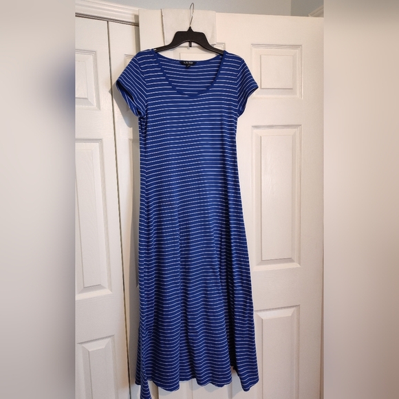 Lauren Ralph Lauren Dresses & Skirts - Lauren Ralph Lauren Blue and White Striped Dress Empire Maxi Dress NWOT